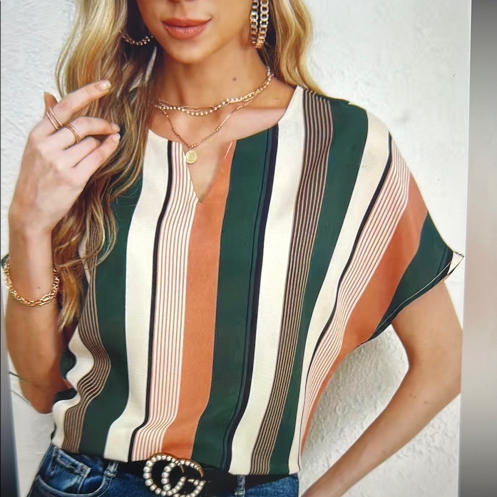 Chic Multicolor Striped Blouse